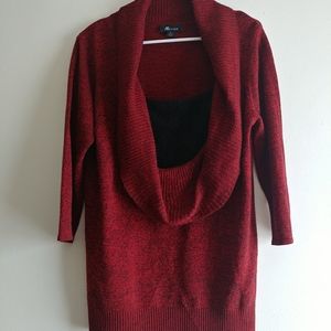 Lightweight cowl sweater layered look